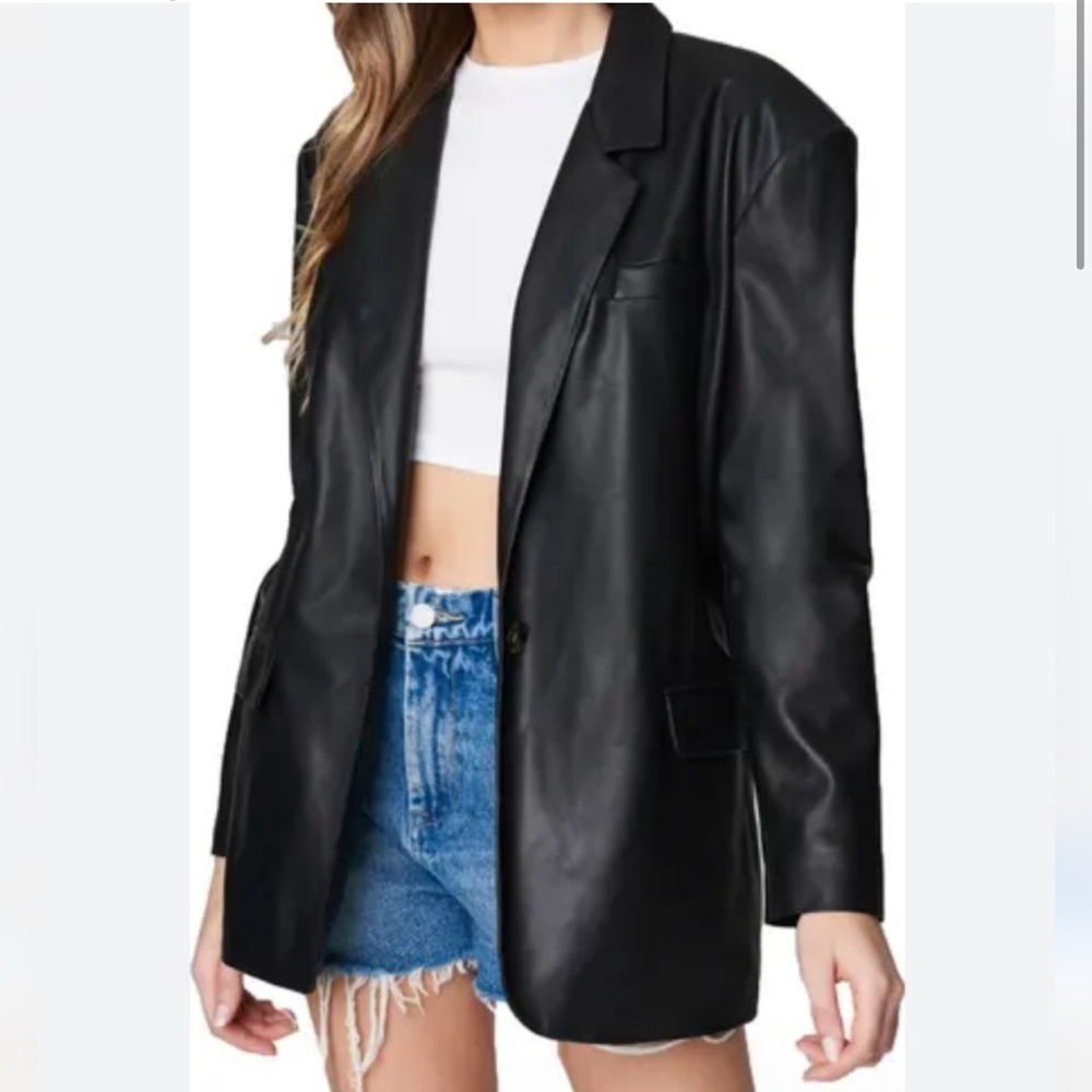 BlankNYC Self Starter vegan leather blazer